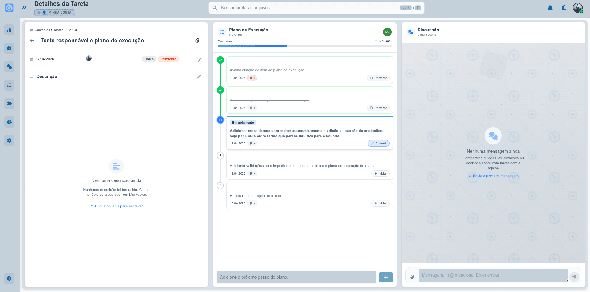 Funcionalidades GESTAT - Quadro kanban e gestão visual de tarefas